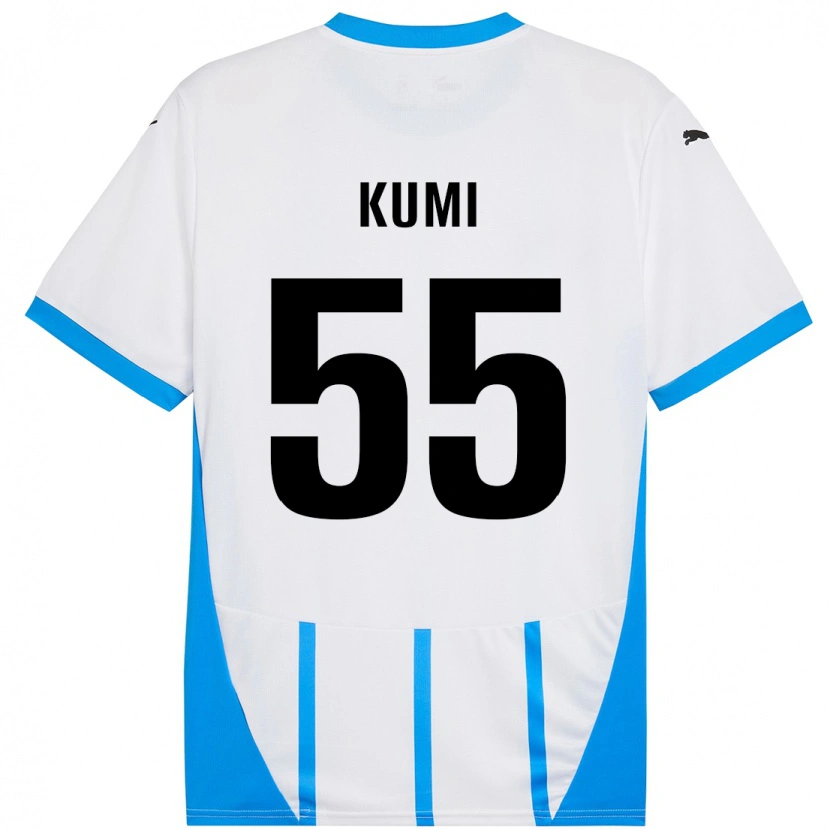 Danxen Kvinnor Justin Kumi #55 Vit Blå Bortatröja Matchtröjor 2024/25 Tröjor T-Tröja