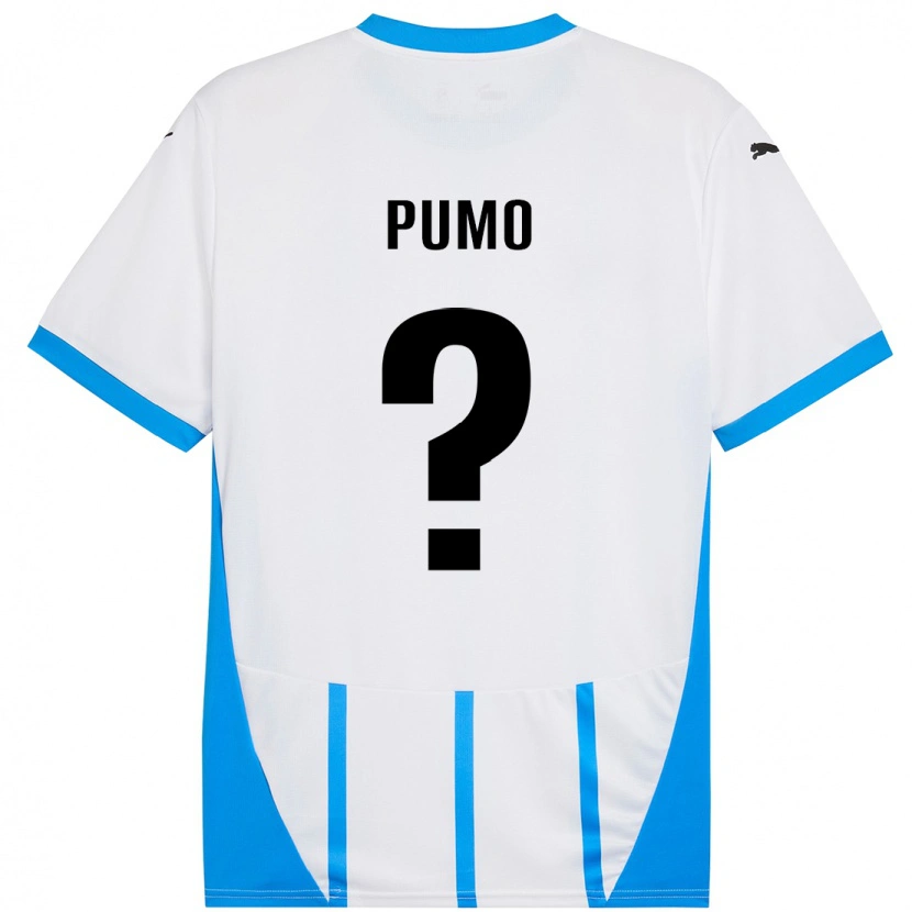 Danxen Kvinnor Samuele Pumo #0 Vit Blå Bortatröja Matchtröjor 2024/25 Tröjor T-Tröja