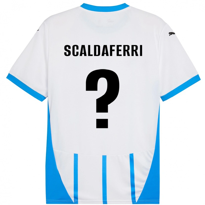 Danxen Kvinnor Andrea Scaldaferri #0 Vit Blå Bortatröja Matchtröjor 2024/25 Tröjor T-Tröja