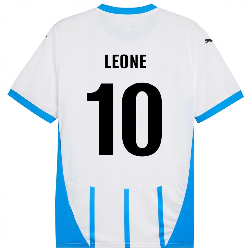 Danxen Kvinnor Kevin Leone #10 Vit Blå Bortatröja Matchtröjor 2024/25 Tröjor T-Tröja