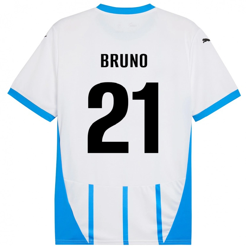 Danxen Kvinnor Kevin Bruno #21 Vit Blå Bortatröja Matchtröjor 2024/25 Tröjor T-Tröja