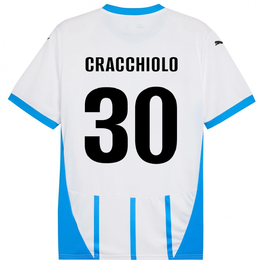 Danxen Kvinnor Leonardo Cracchiolo #30 Vit Blå Bortatröja Matchtröjor 2024/25 Tröjor T-Tröja