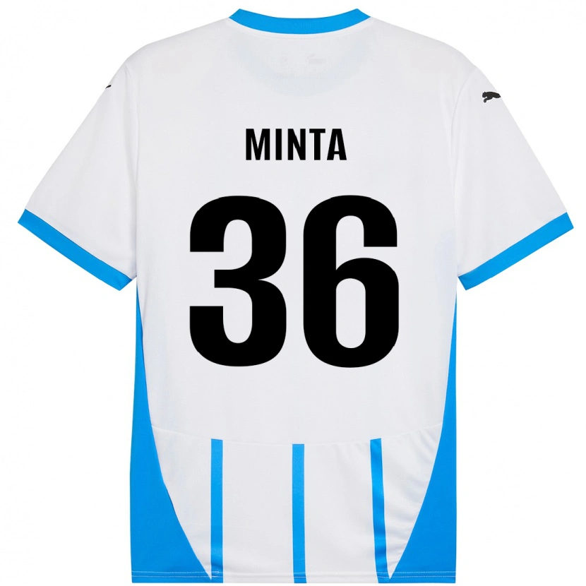 Danxen Kvinnor Amoako Minta #36 Vit Blå Bortatröja Matchtröjor 2024/25 Tröjor T-Tröja