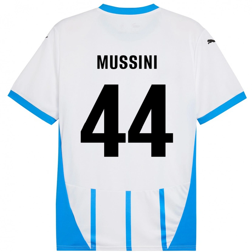 Danxen Kvinnor Andrea Mussini #44 Vit Blå Bortatröja Matchtröjor 2024/25 Tröjor T-Tröja