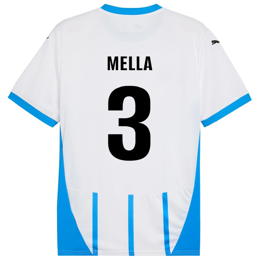 Danxen Kvinnor Sara Mella #3 Vit Blå Bortatröja Matchtröjor 2024/25 Tröjor T-Tröja