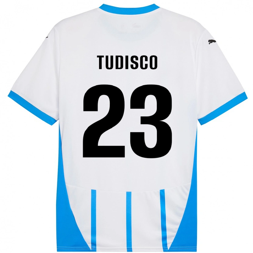 Danxen Kvinnor Giorgia Tudisco #23 Vit Blå Bortatröja Matchtröjor 2024/25 Tröjor T-Tröja