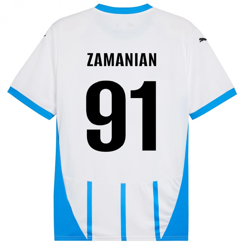 Danxen Kvinnor Annahita Zamanian #91 Vit Blå Bortatröja Matchtröjor 2024/25 Tröjor T-Tröja