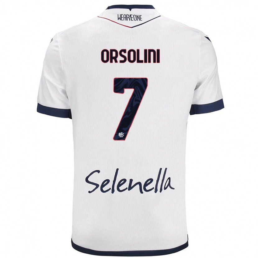 Danxen Kvinnor Riccardo Orsolini #7 Vit Kungsblå Bortatröja Matchtröjor 2024/25 Tröjor T-Tröja