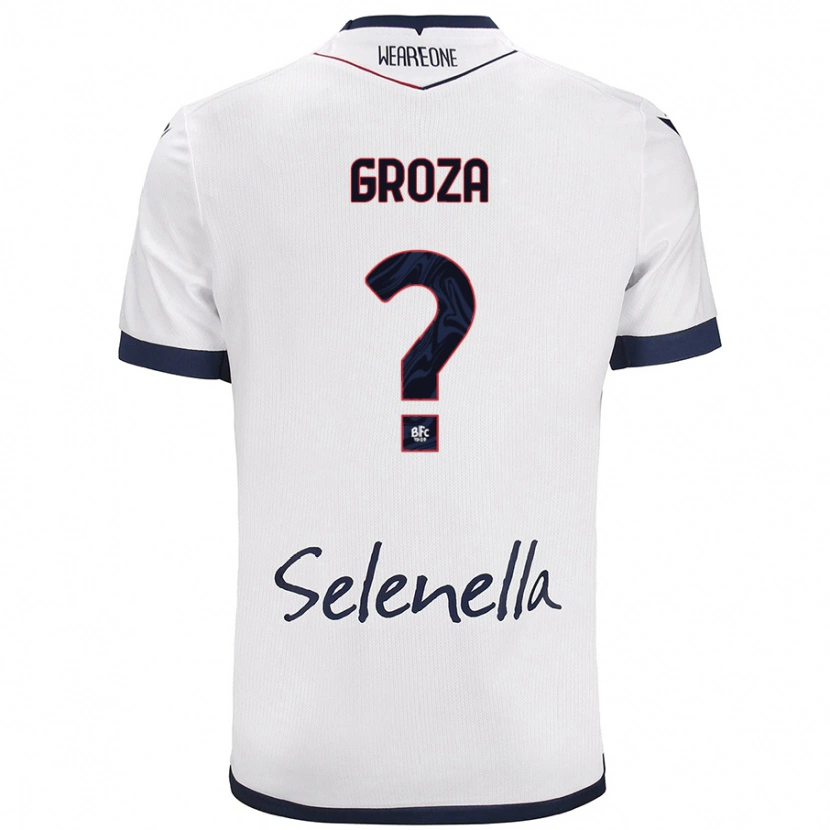 Danxen Kvinnor Darius Groza #0 Vit Kungsblå Bortatröja Matchtröjor 2024/25 Tröjor T-Tröja