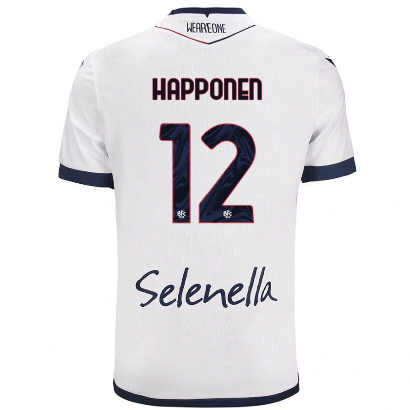 Danxen Kvinnor Ukko Happonen #12 Vit Kungsblå Bortatröja Matchtröjor 2024/25 Tröjor T-Tröja