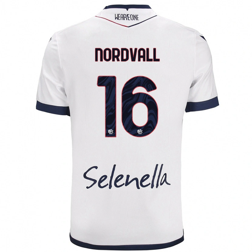 Danxen Kvinnor Ossian Nordvall #16 Vit Kungsblå Bortatröja Matchtröjor 2024/25 Tröjor T-Tröja