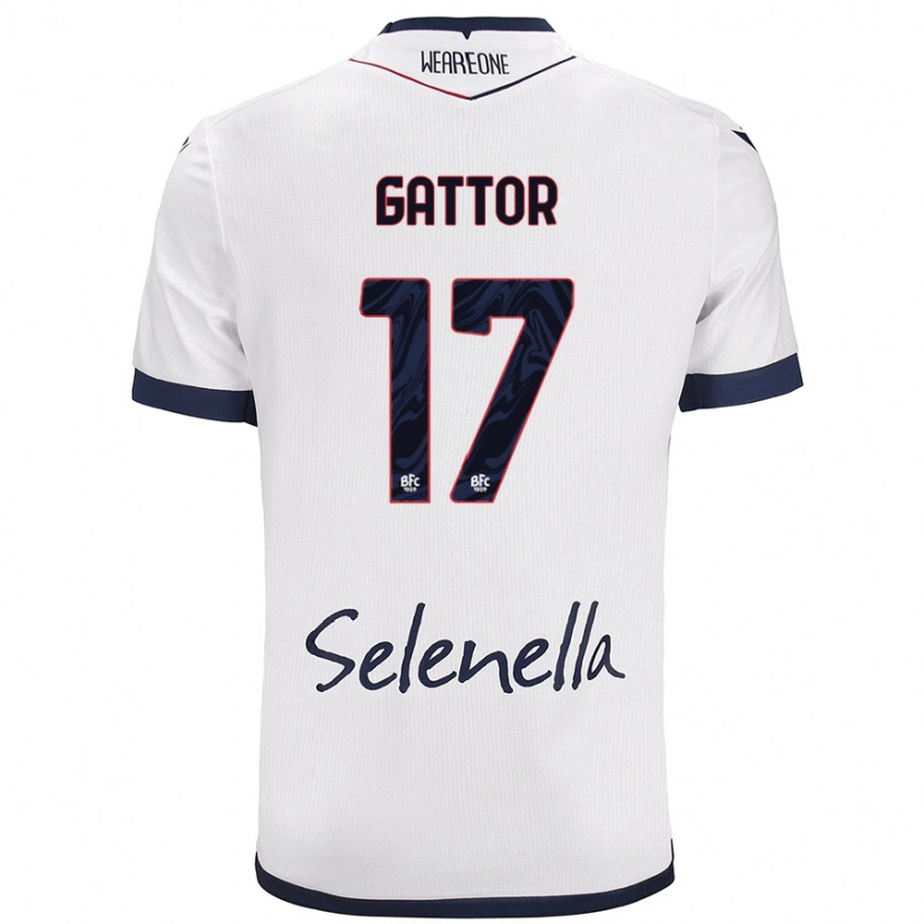 Danxen Kvinnor Gianluca Gattor #17 Vit Kungsblå Bortatröja Matchtröjor 2024/25 Tröjor T-Tröja