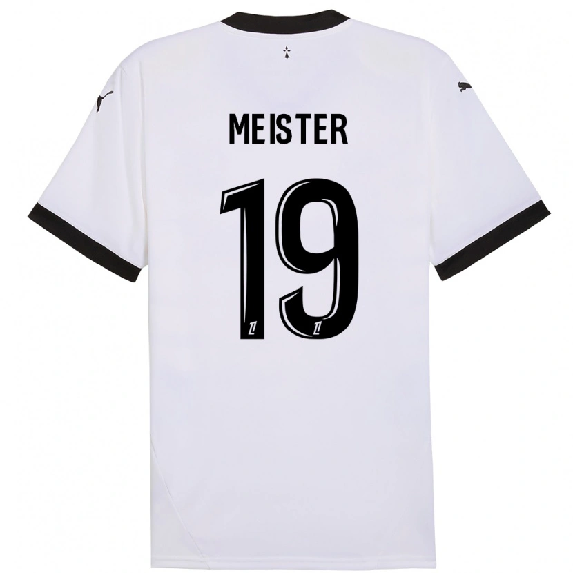 Danxen Kvinnor Henrik Meister #19 Vit Svart Bortatröja Matchtröjor 2024/25 Tröjor T-Tröja