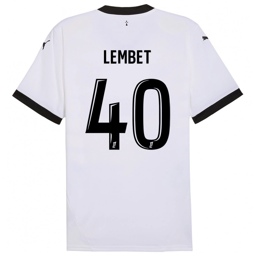 Danxen Kvinnor Geoffrey Lembet #40 Vit Svart Bortatröja Matchtröjor 2024/25 Tröjor T-Tröja