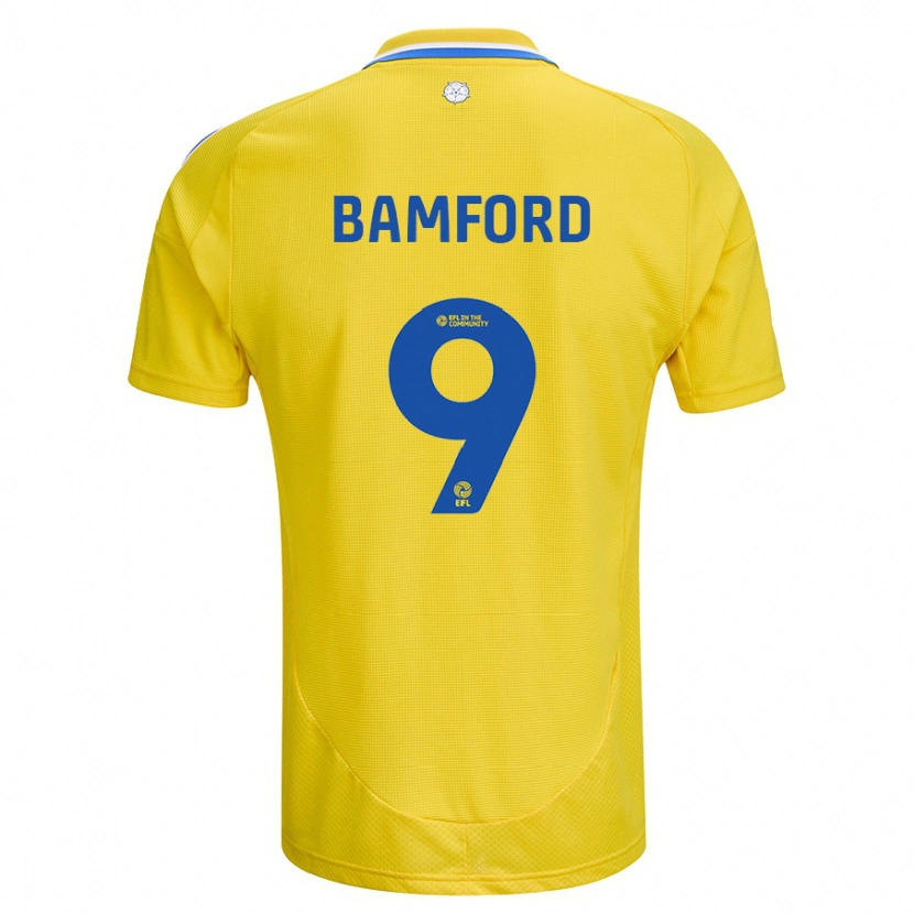 Danxen Kvinnor Patrick Bamford #9 Gul Blå Bortatröja Matchtröjor 2024/25 Tröjor T-Tröja