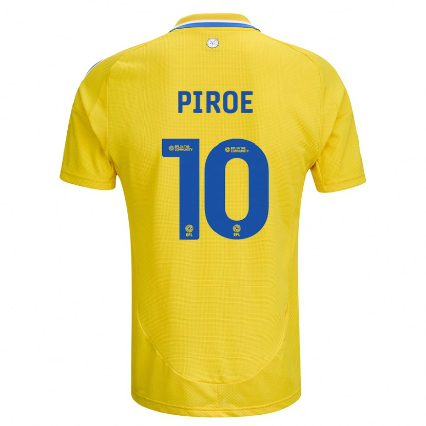 Danxen Kvinnor Joël Piroe #10 Gul Blå Bortatröja Matchtröjor 2024/25 Tröjor T-Tröja