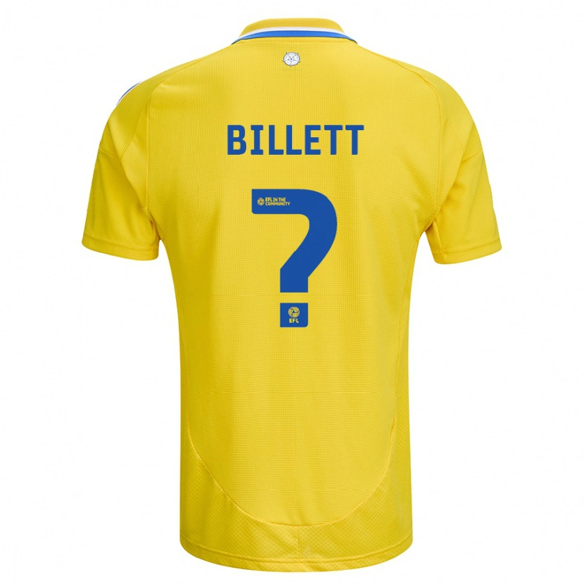 Danxen Kvinnor Joe Billett #0 Gul Blå Bortatröja Matchtröjor 2024/25 Tröjor T-Tröja