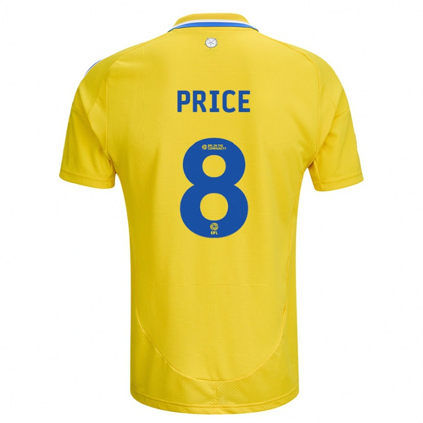 Danxen Kvinnor Leoni Price #8 Gul Blå Bortatröja Matchtröjor 2024/25 Tröjor T-Tröja