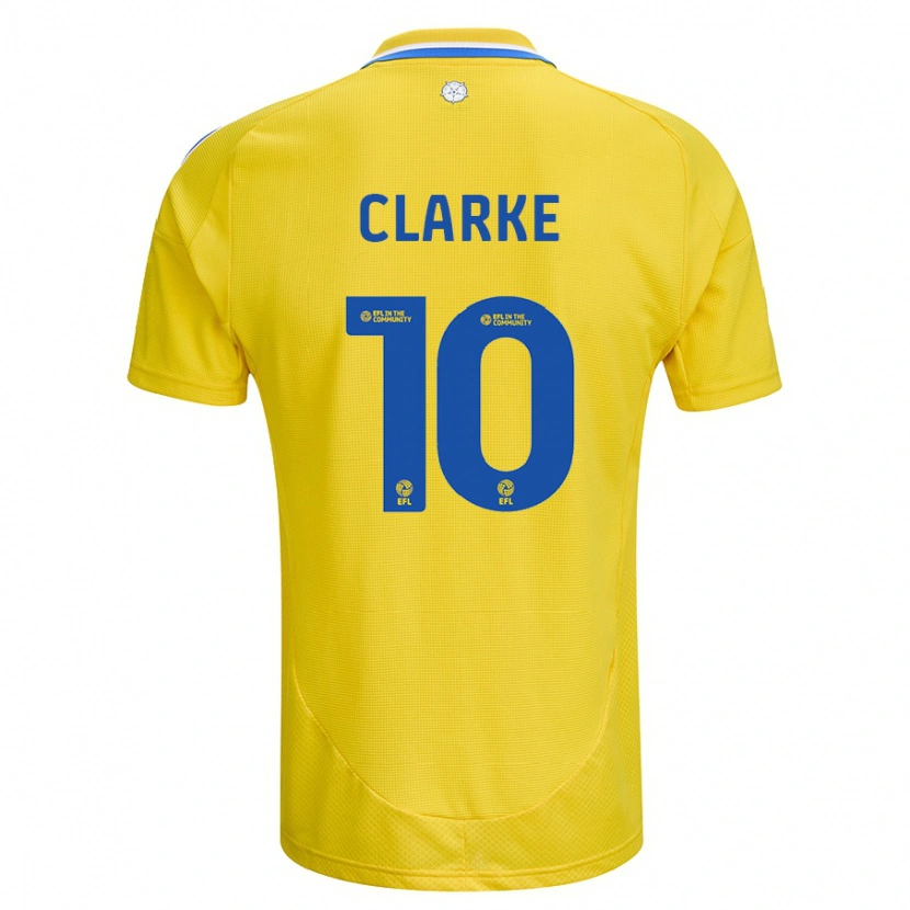 Danxen Kvinnor Sarah Clarke #10 Gul Blå Bortatröja Matchtröjor 2024/25 Tröjor T-Tröja