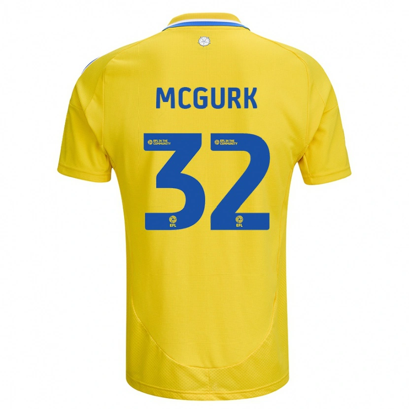 Danxen Kvinnor Sean Mcgurk #32 Gul Blå Bortatröja Matchtröjor 2024/25 Tröjor T-Tröja