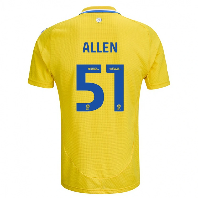 Danxen Kvinnor Charlie Allen #51 Gul Blå Bortatröja Matchtröjor 2024/25 Tröjor T-Tröja