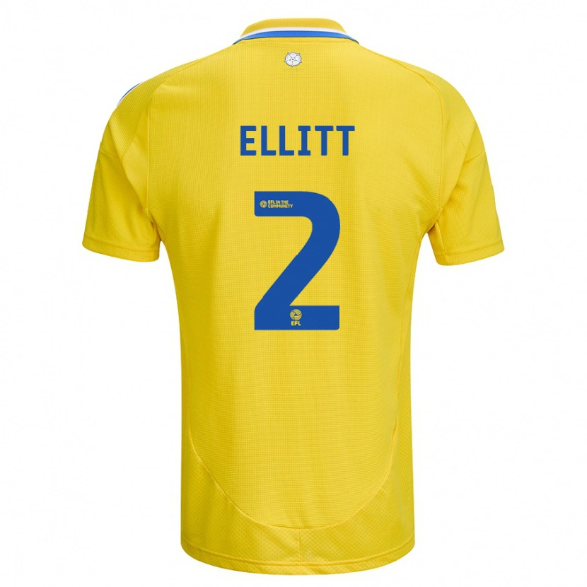 Danxen Kvinnor Izzy Ellitt #2 Gul Blå Bortatröja Matchtröjor 2024/25 Tröjor T-Tröja