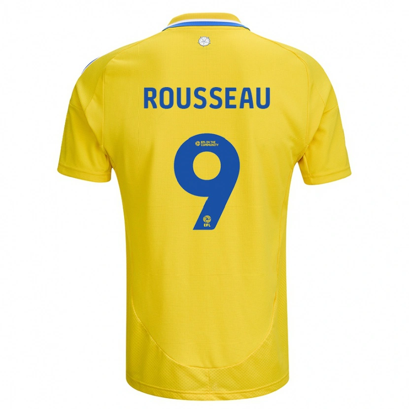 Danxen Kvinnor Jess Rousseau #9 Gul Blå Bortatröja Matchtröjor 2024/25 Tröjor T-Tröja