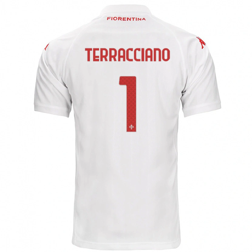 Danxen Kvinnor Pietro Terracciano #1 Vit Bortatröja Matchtröjor 2024/25 Tröjor T-Tröja