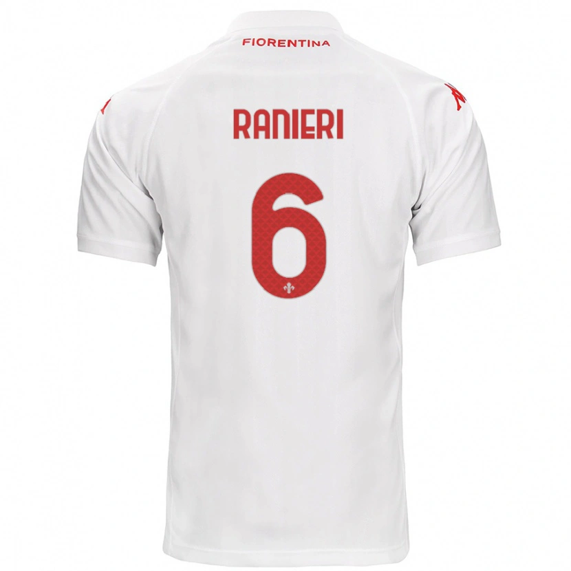Danxen Kvinnor Luca Ranieri #6 Vit Bortatröja Matchtröjor 2024/25 Tröjor T-Tröja
