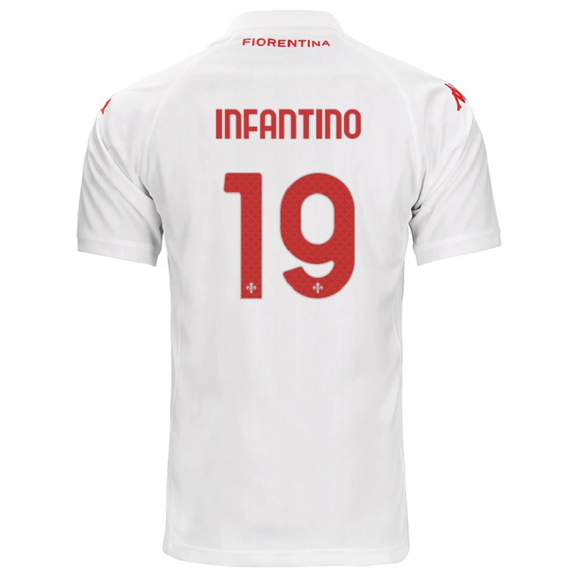 Danxen Kvinnor Gino Infantino #19 Vit Bortatröja Matchtröjor 2024/25 Tröjor T-Tröja