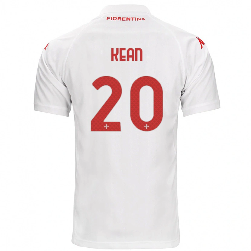 Danxen Kvinnor Moise Kean #20 Vit Bortatröja Matchtröjor 2024/25 Tröjor T-Tröja