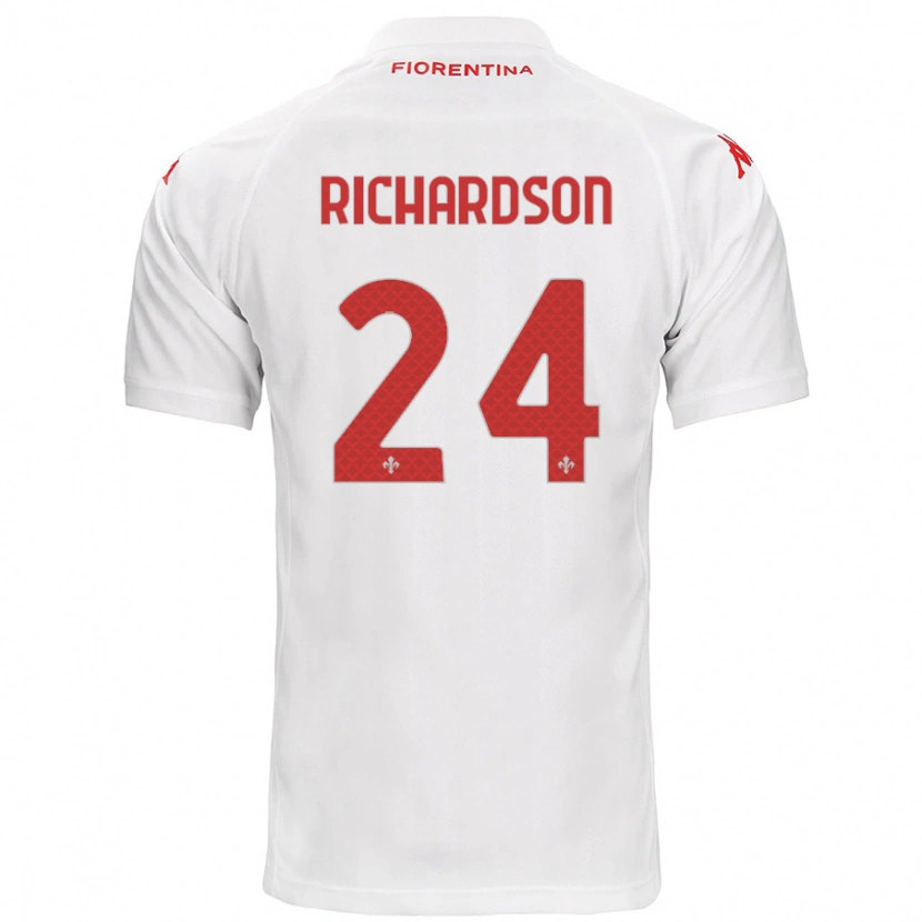 Danxen Kvinnor Amir Richardson #24 Vit Bortatröja Matchtröjor 2024/25 Tröjor T-Tröja