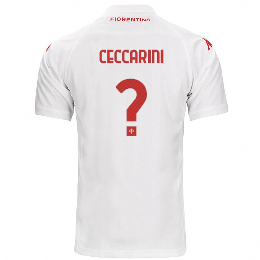 Danxen Kvinnor Mattia Ceccarini #0 Vit Bortatröja Matchtröjor 2024/25 Tröjor T-Tröja