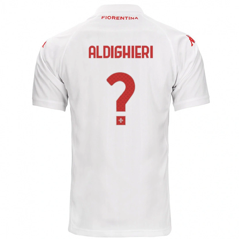 Danxen Kvinnor Benedetto Aldighieri #0 Vit Bortatröja Matchtröjor 2024/25 Tröjor T-Tröja