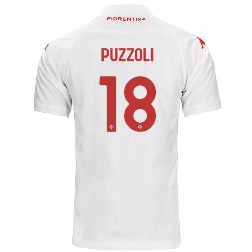 Danxen Kvinnor Giorgio Puzzoli #18 Vit Bortatröja Matchtröjor 2024/25 Tröjor T-Tröja