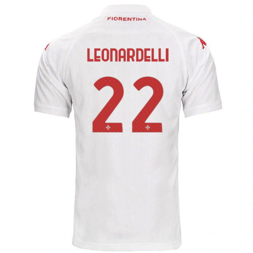 Danxen Kvinnor Pietro Leonardelli #22 Vit Bortatröja Matchtröjor 2024/25 Tröjor T-Tröja