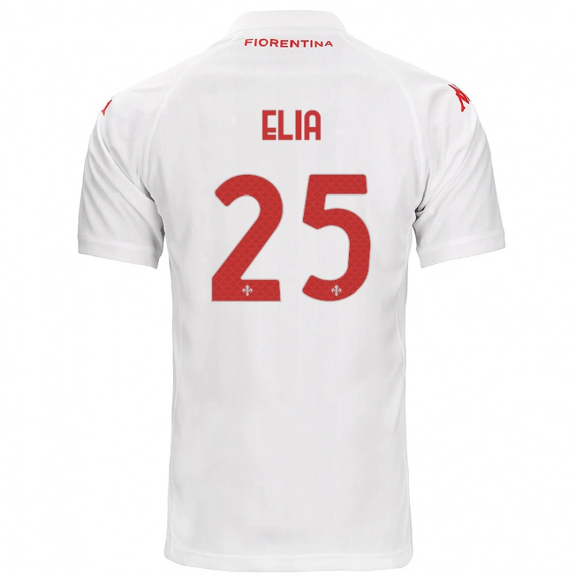 Danxen Kvinnor Mirko Elia #25 Vit Bortatröja Matchtröjor 2024/25 Tröjor T-Tröja