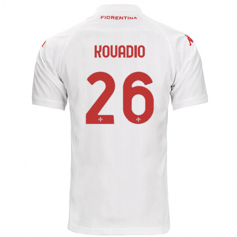 Danxen Kvinnor Eddy Kouadio #26 Vit Bortatröja Matchtröjor 2024/25 Tröjor T-Tröja