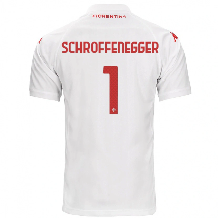Danxen Kvinnor Katja Schroffenegger #1 Vit Bortatröja Matchtröjor 2024/25 Tröjor T-Tröja