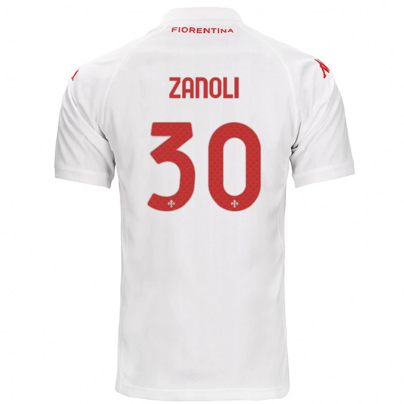Danxen Kvinnor Martina Zanoli #30 Vit Bortatröja Matchtröjor 2024/25 Tröjor T-Tröja