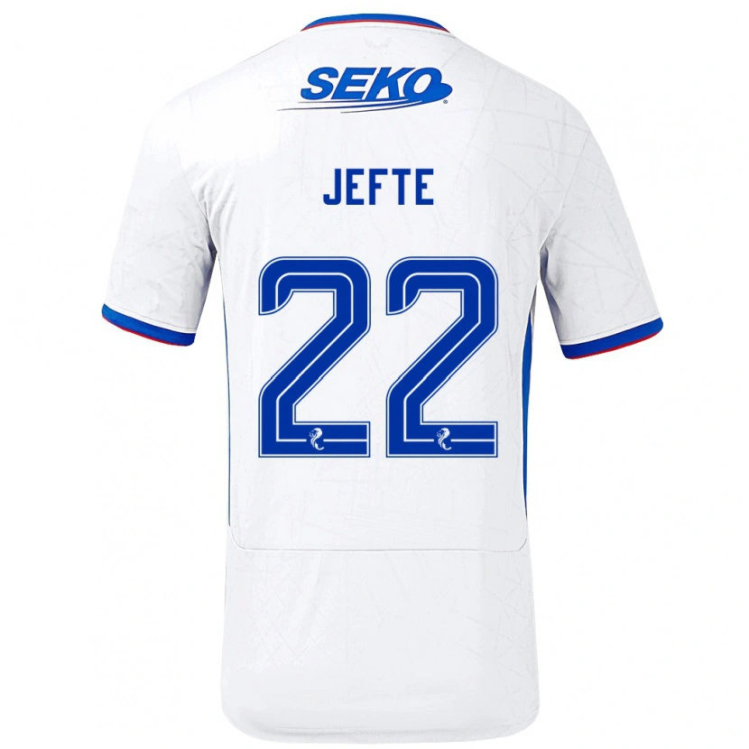 Danxen Kvinnor Jefté #22 Vit Blå Bortatröja Matchtröjor 2024/25 Tröjor T-Tröja
