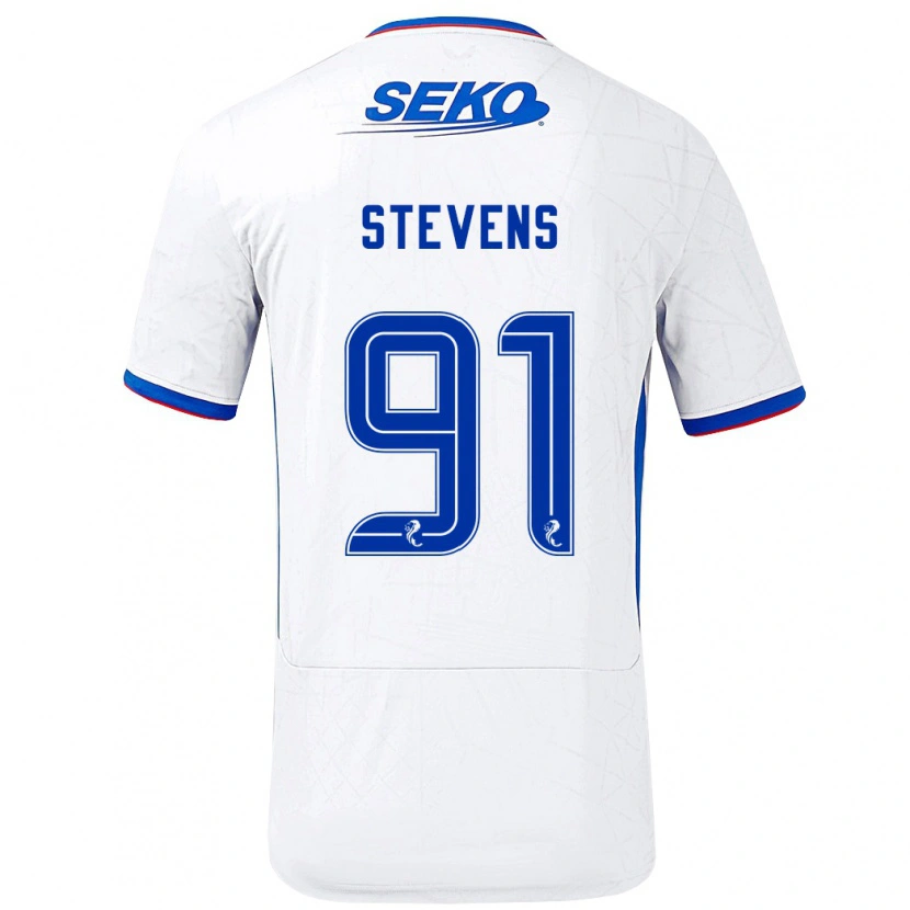 Danxen Kvinnor Archie Stevens #91 Vit Blå Bortatröja Matchtröjor 2024/25 Tröjor T-Tröja