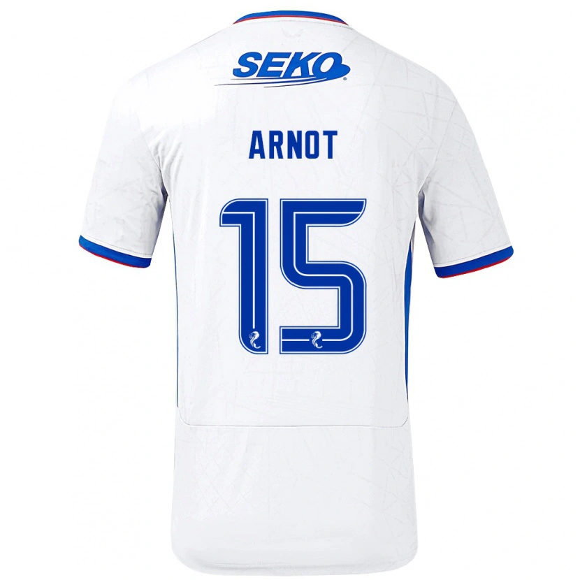Danxen Kvinnor Lizzie Arnot #15 Vit Blå Bortatröja Matchtröjor 2024/25 Tröjor T-Tröja