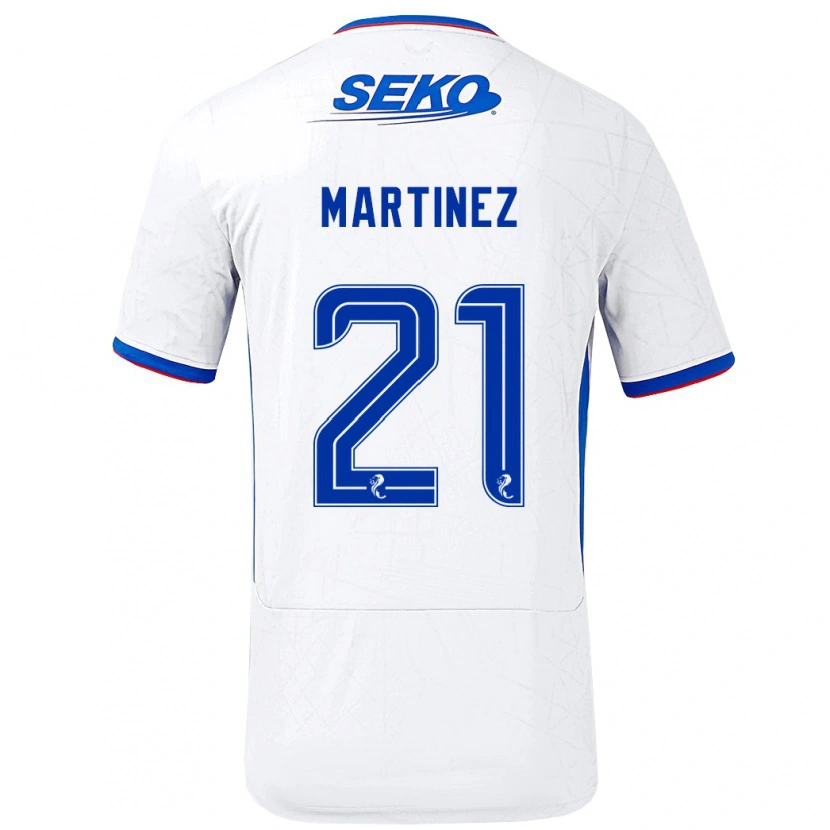 Danxen Kvinnor Lisa Martinez #21 Vit Blå Bortatröja Matchtröjor 2024/25 Tröjor T-Tröja