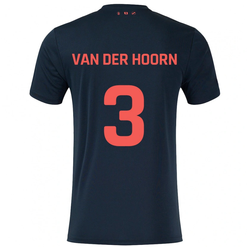 Danxen Kvinnor Mike Van Der Hoorn #3 Svart Röd Bortatröja Matchtröjor 2024/25 Tröjor T-Tröja