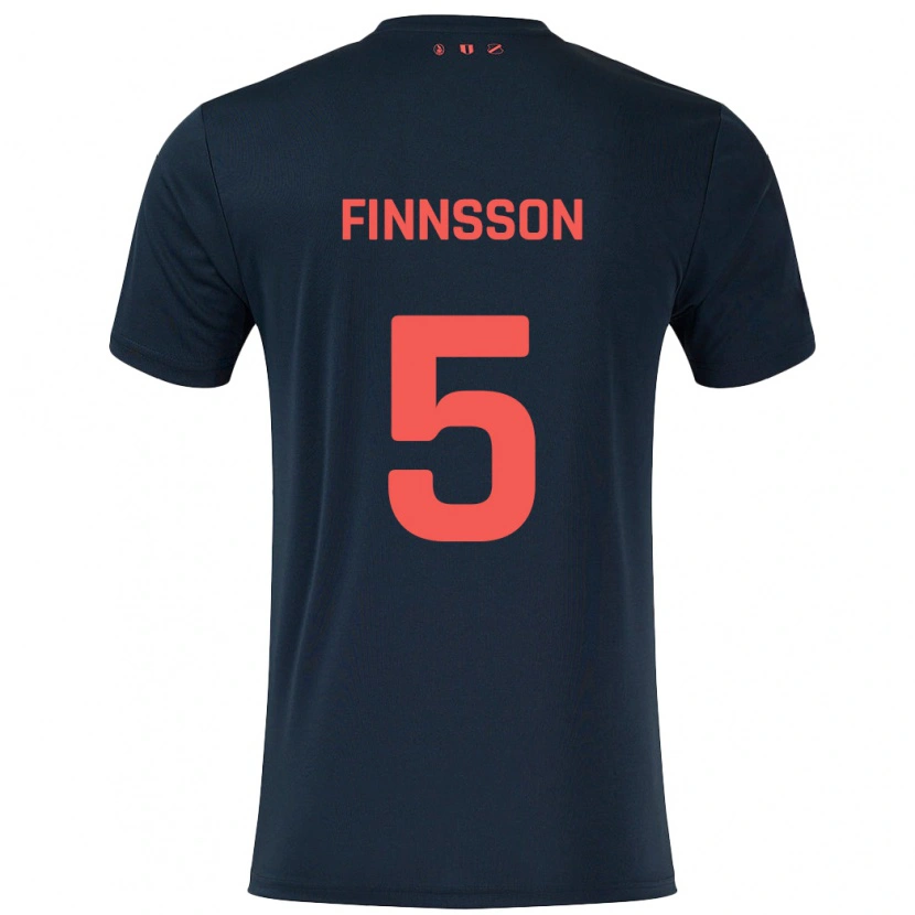Danxen Kvinnor Kolbeinn Finnsson #5 Svart Röd Bortatröja Matchtröjor 2024/25 Tröjor T-Tröja
