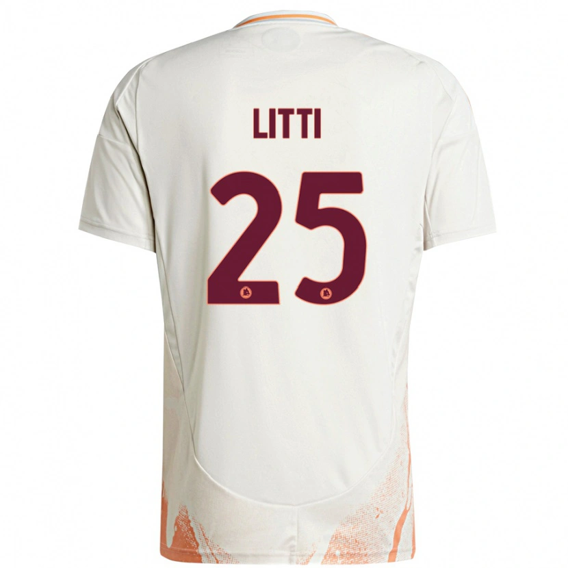 Danxen Kvinnor Marco Litti #25 Grädde Vit Orange Bortatröja Matchtröjor 2024/25 Tröjor T-Tröja