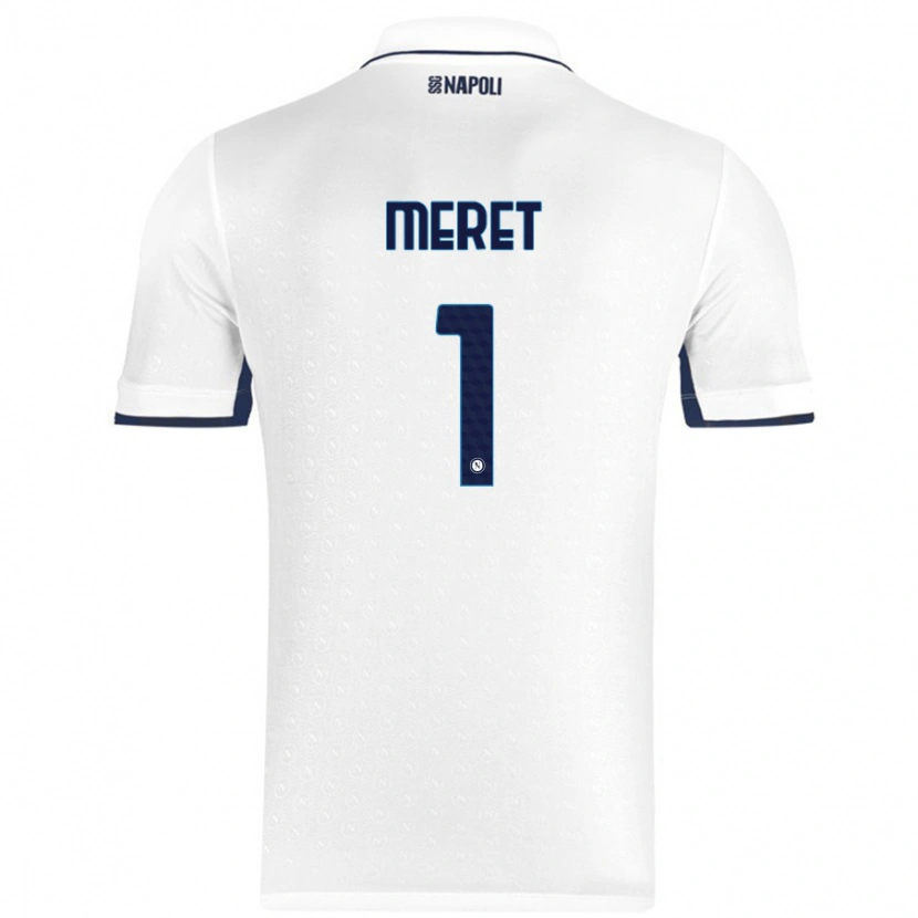 Danxen Kvinnor Alex Meret #1 Vit Kungsblå Bortatröja Matchtröjor 2024/25 Tröjor T-Tröja