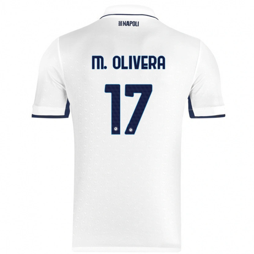 Danxen Kvinnor Mathías Olivera #17 Vit Kungsblå Bortatröja Matchtröjor 2024/25 Tröjor T-Tröja