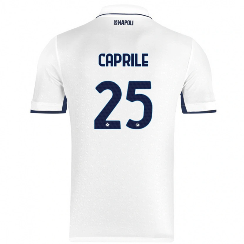 Danxen Kvinnor Elia Caprile #25 Vit Kungsblå Bortatröja Matchtröjor 2024/25 Tröjor T-Tröja